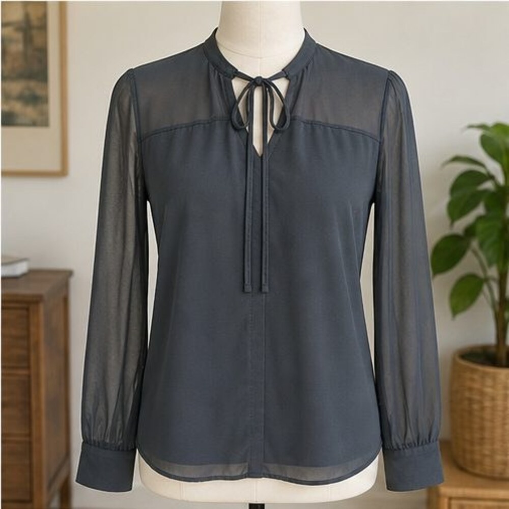 Charcoal V Neck Top